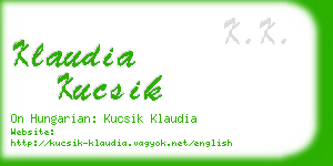 klaudia kucsik business card